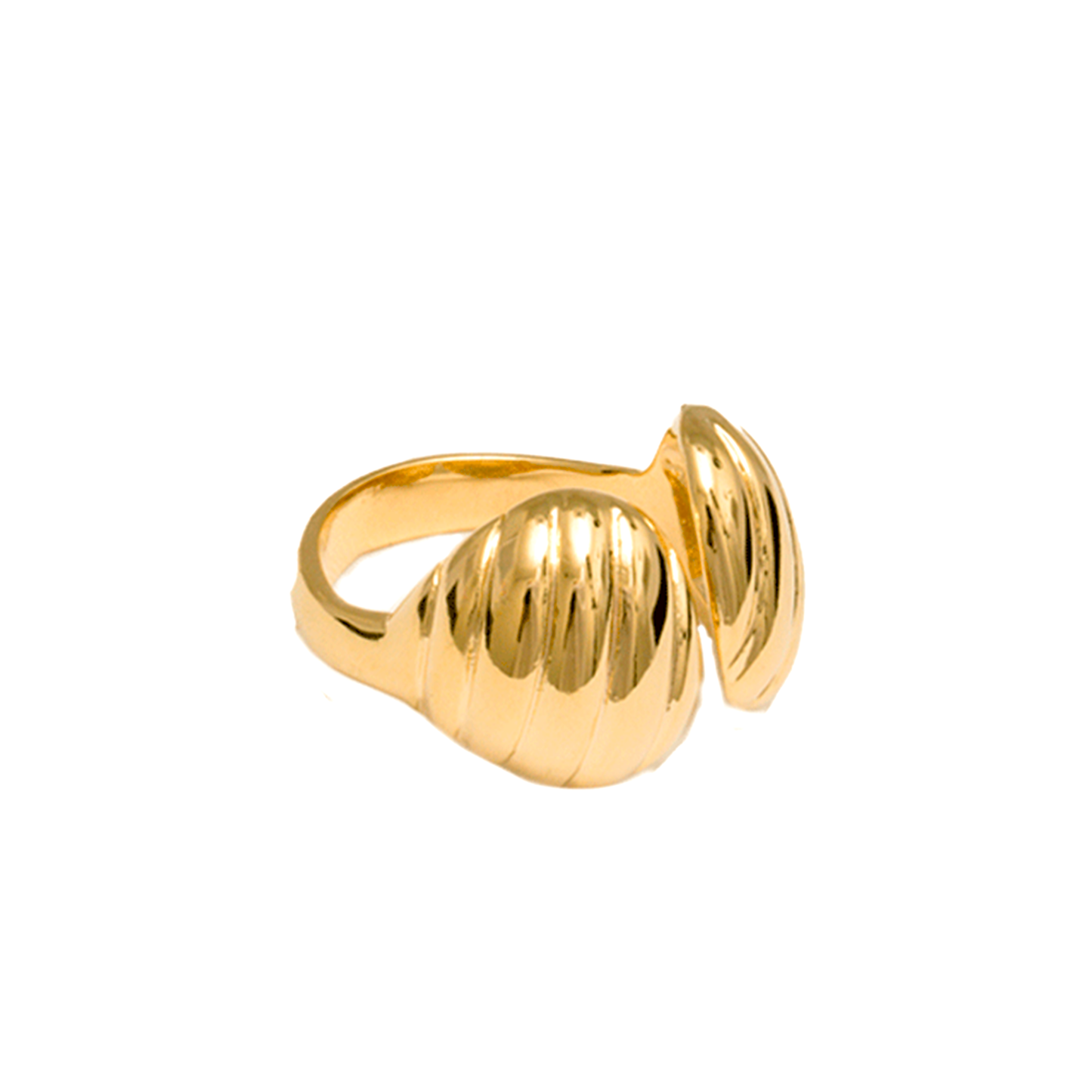 Anillo Conchas Ajustable - Chapa de Oro