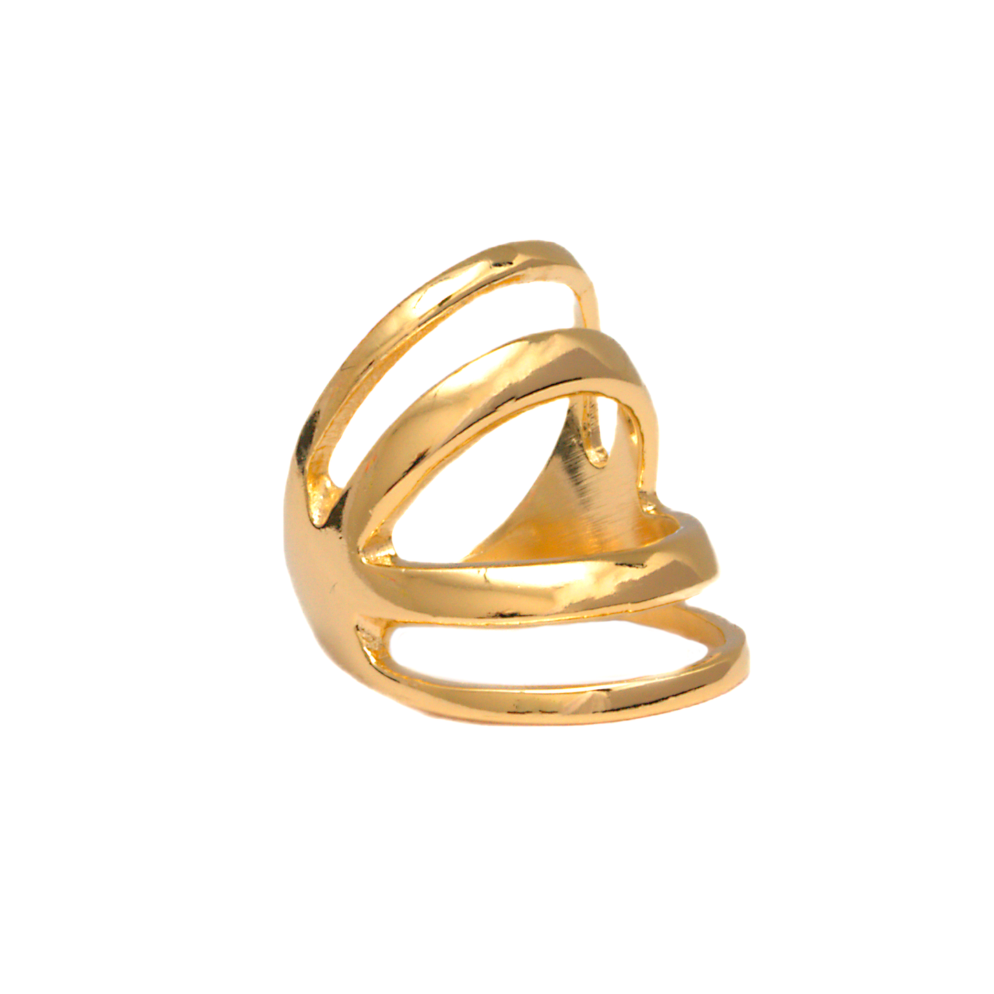 Anillo Cuatro Capas Ajustable -Chapa de Oro