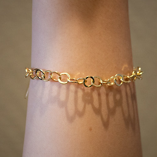 Golden Chain Circles Bracelet - Chapa de Oro