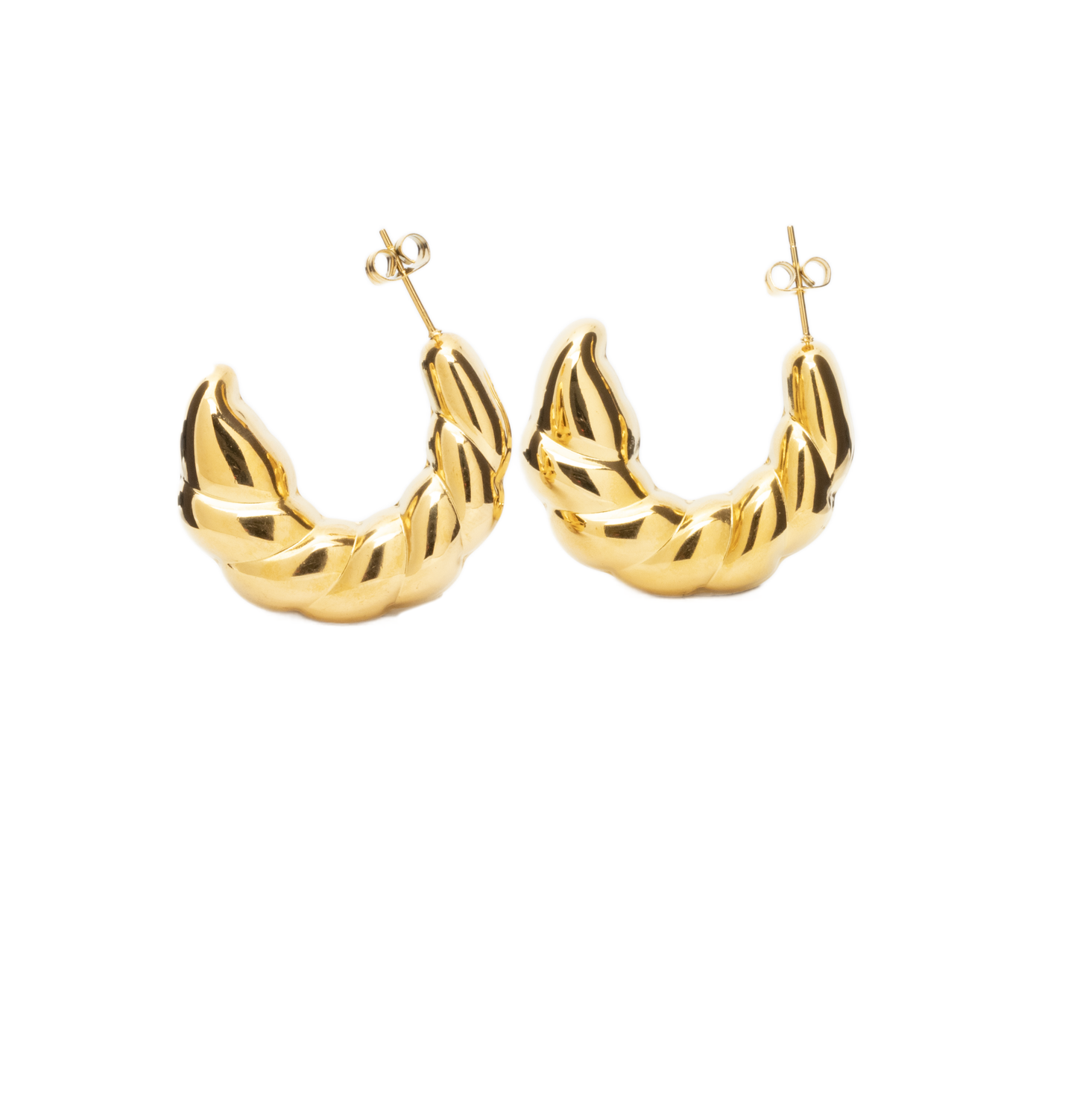 Arete Chunky Rayado – Chapa de Oro