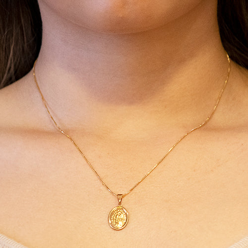 Collar con Medalla Virgen – Chapa de Oro