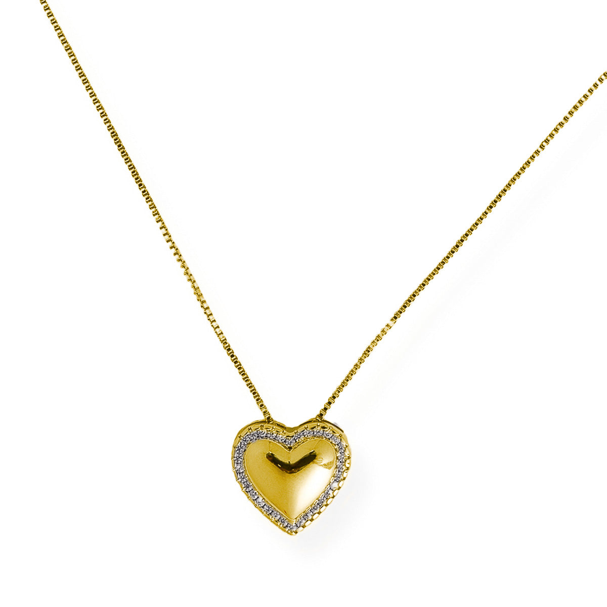 Collar de Corazón con Zirconias - Chapa de Oro