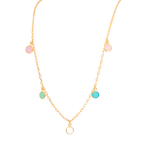 Medium Colored Zirconia Necklace – Chapa de Oro