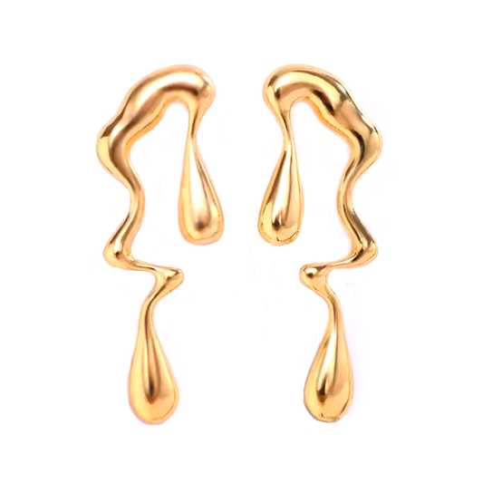 Drops Chunky Earrings - Chapa de Oro