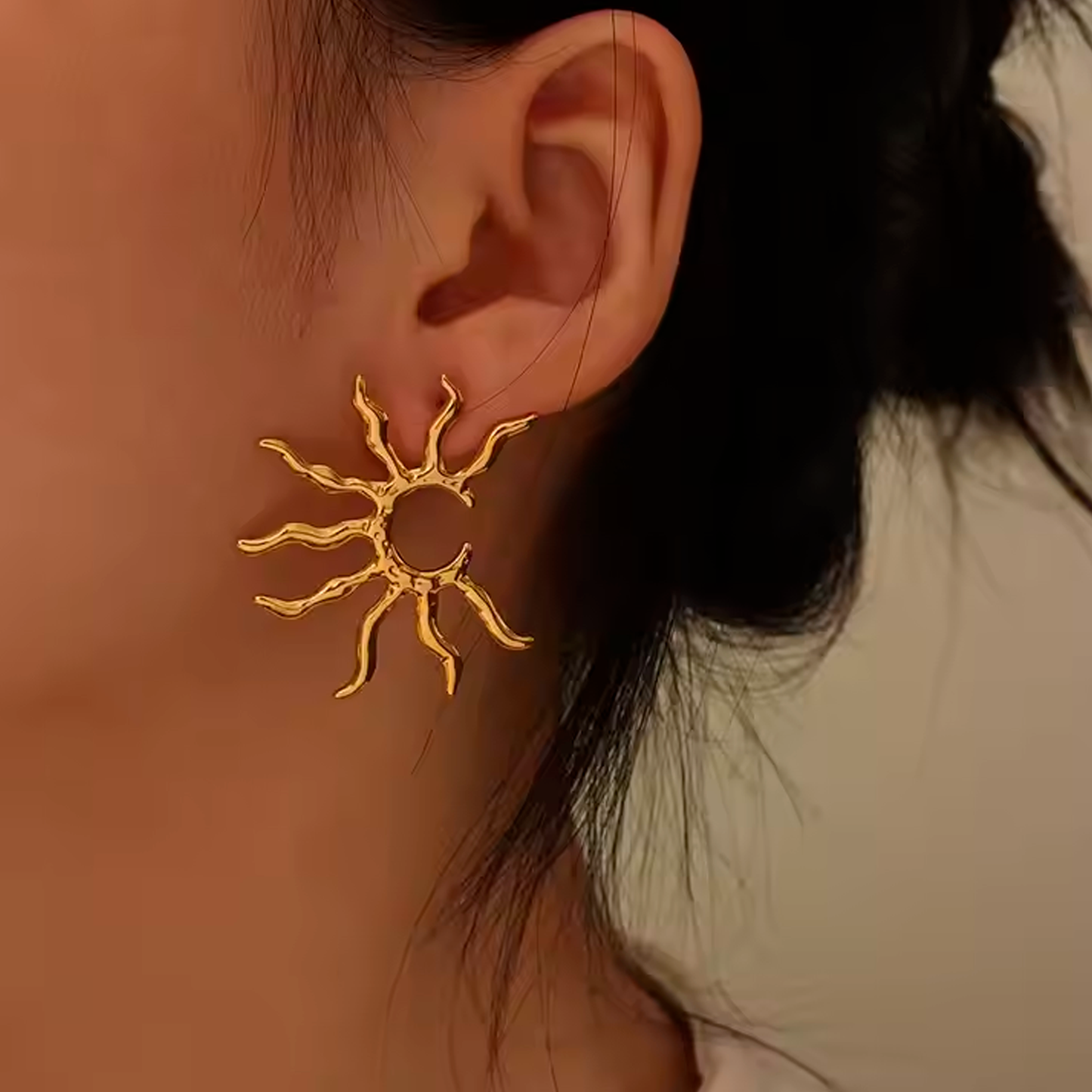 Sun Earrings - Chapa de Oro
