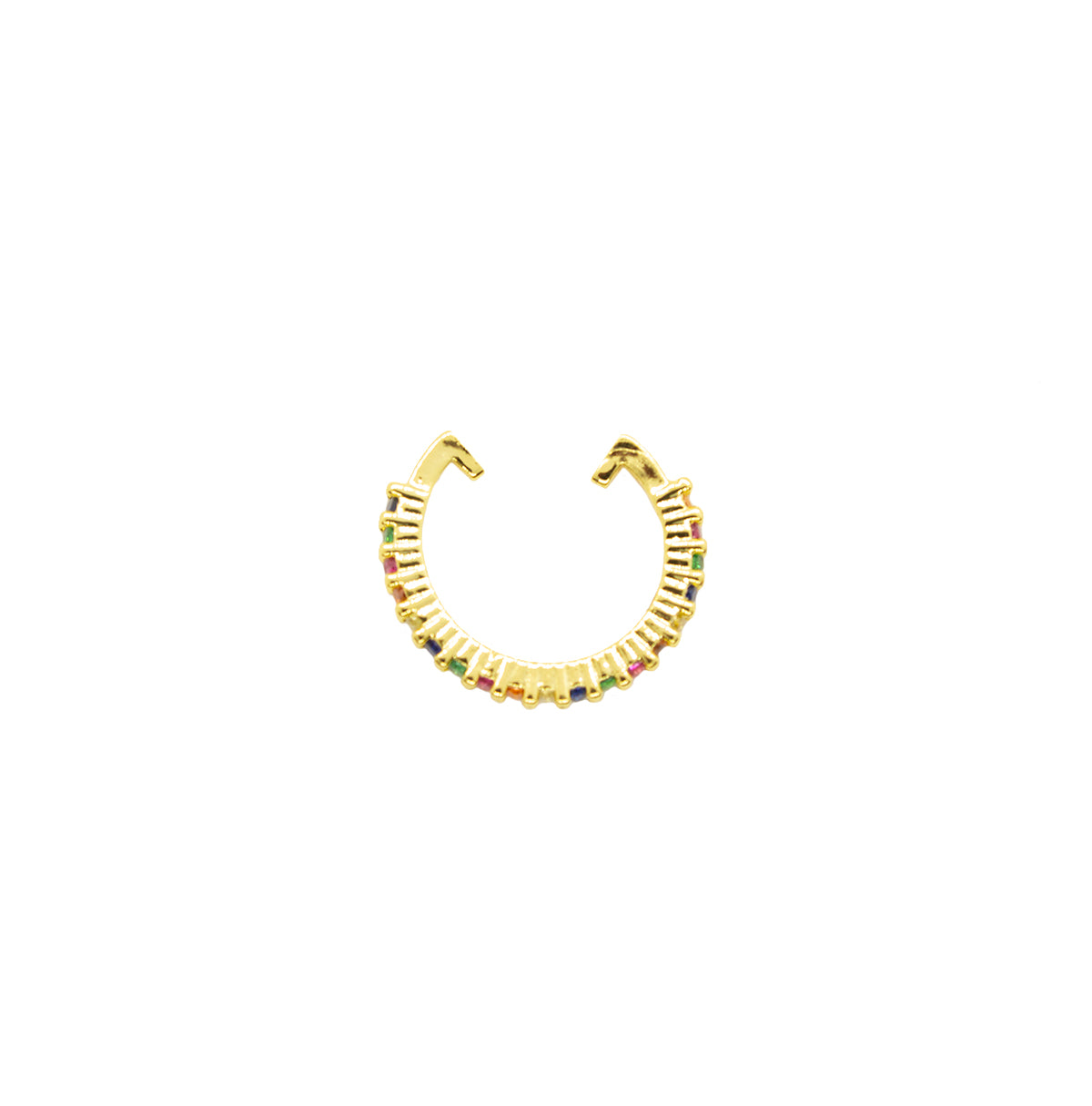 Earcuff  con Zirconias de Colores - Chapa de Oro