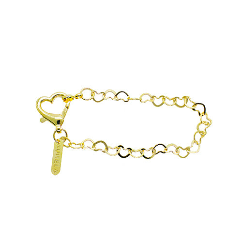 Pulsera Eslabones Corazones – Chapa de Oro