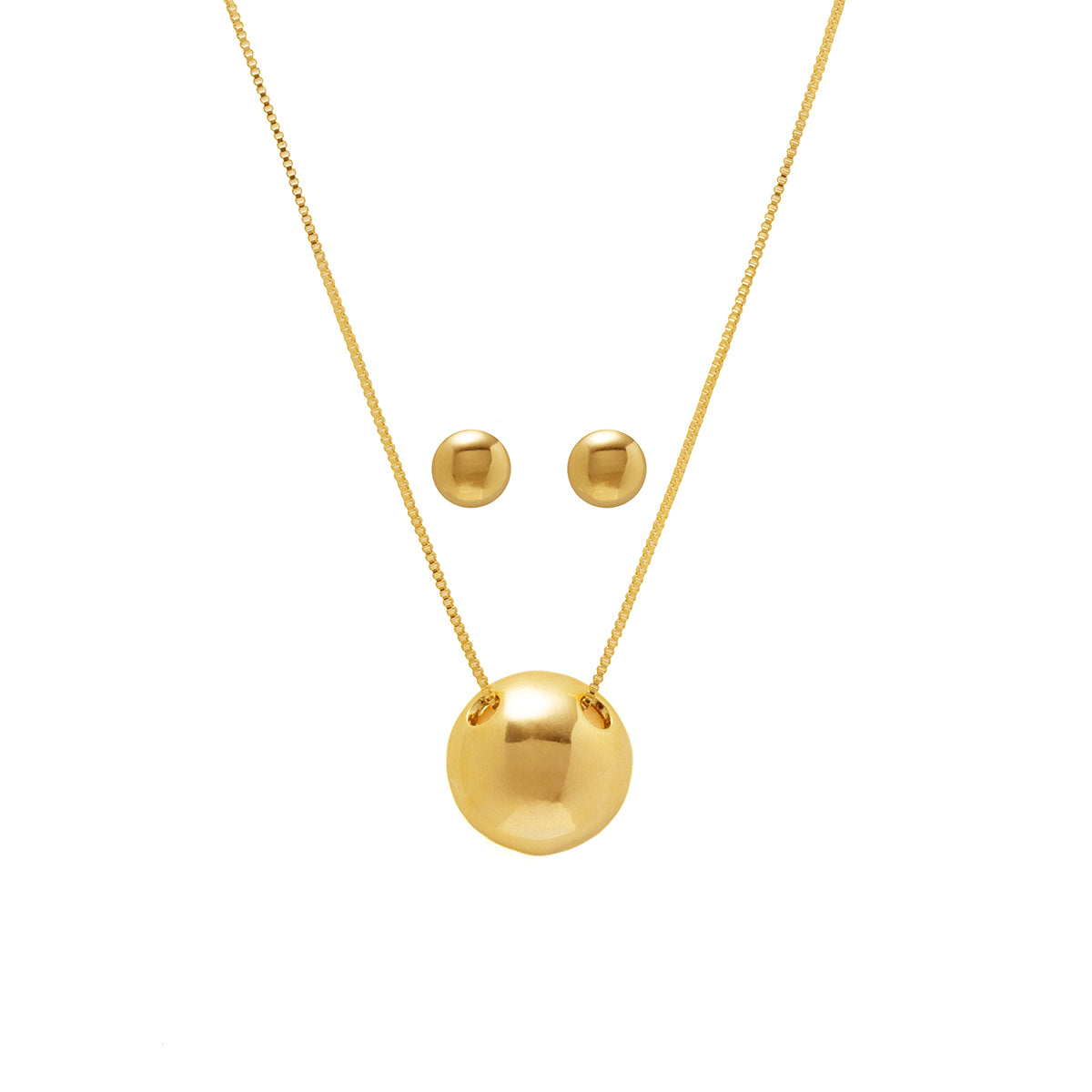 Set Collar con Artes Esfera - Chapa de Oro