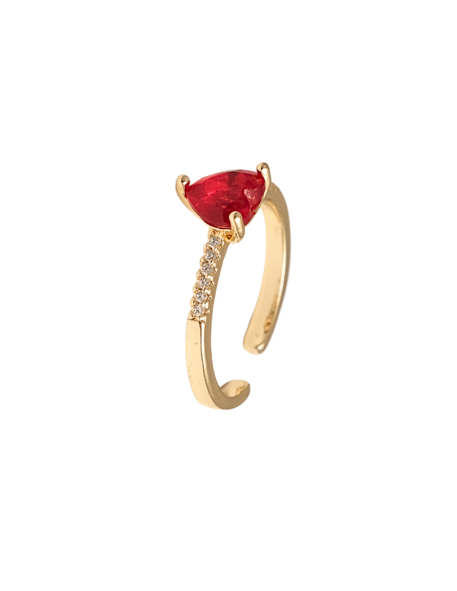 Anillo corazón rojo