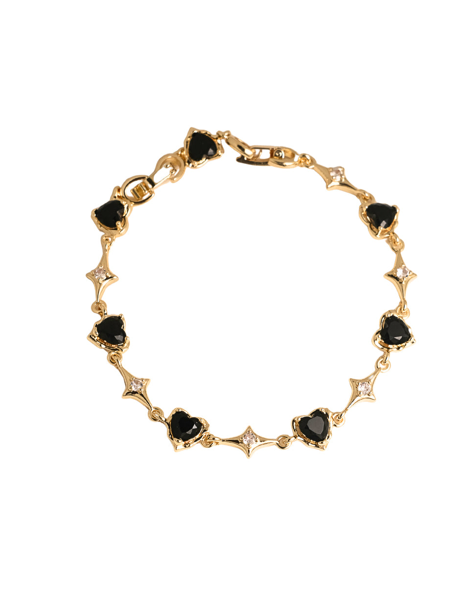 Pulsera corazones y brillo
