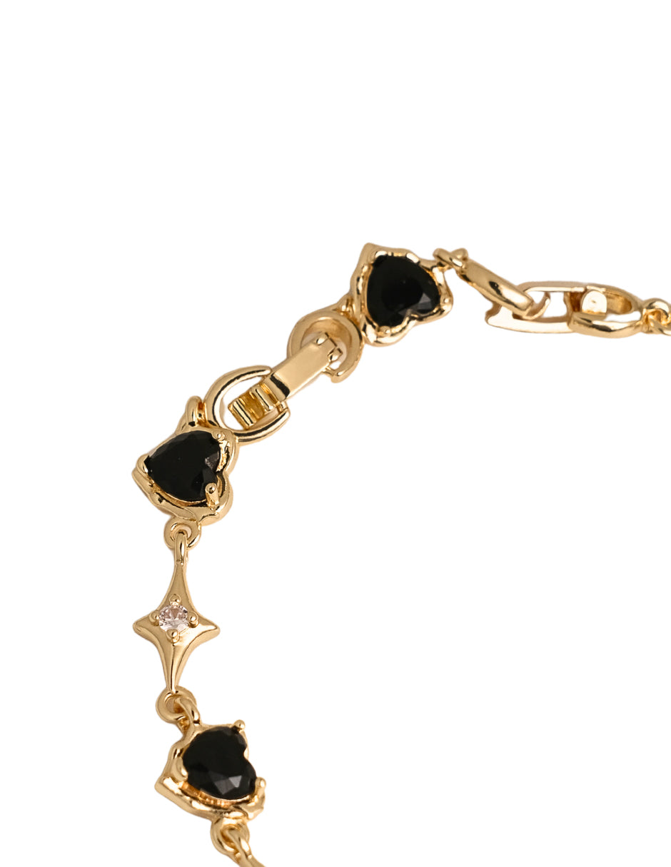 Pulsera corazones y brillo
