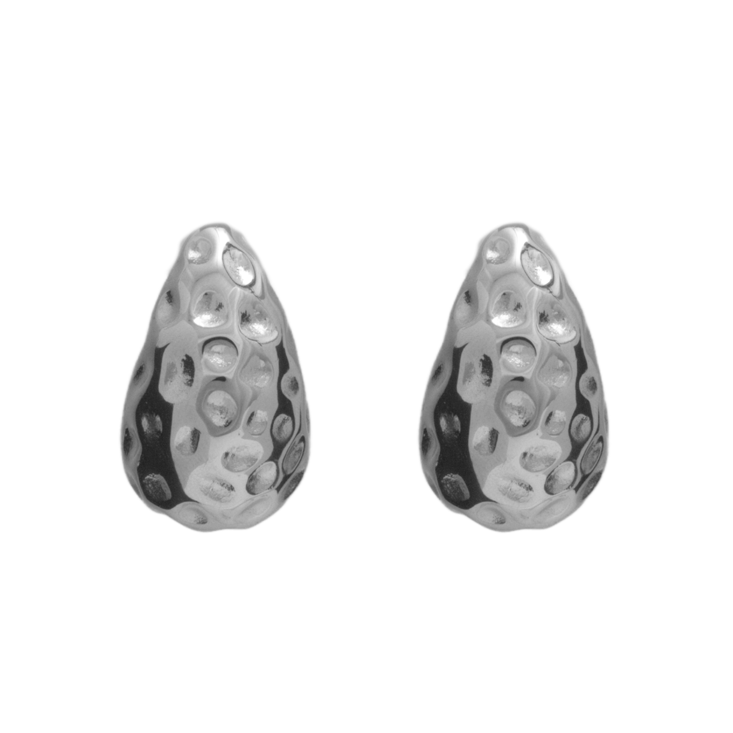 Aretes Gota Craquelados – Chapa de Rodio