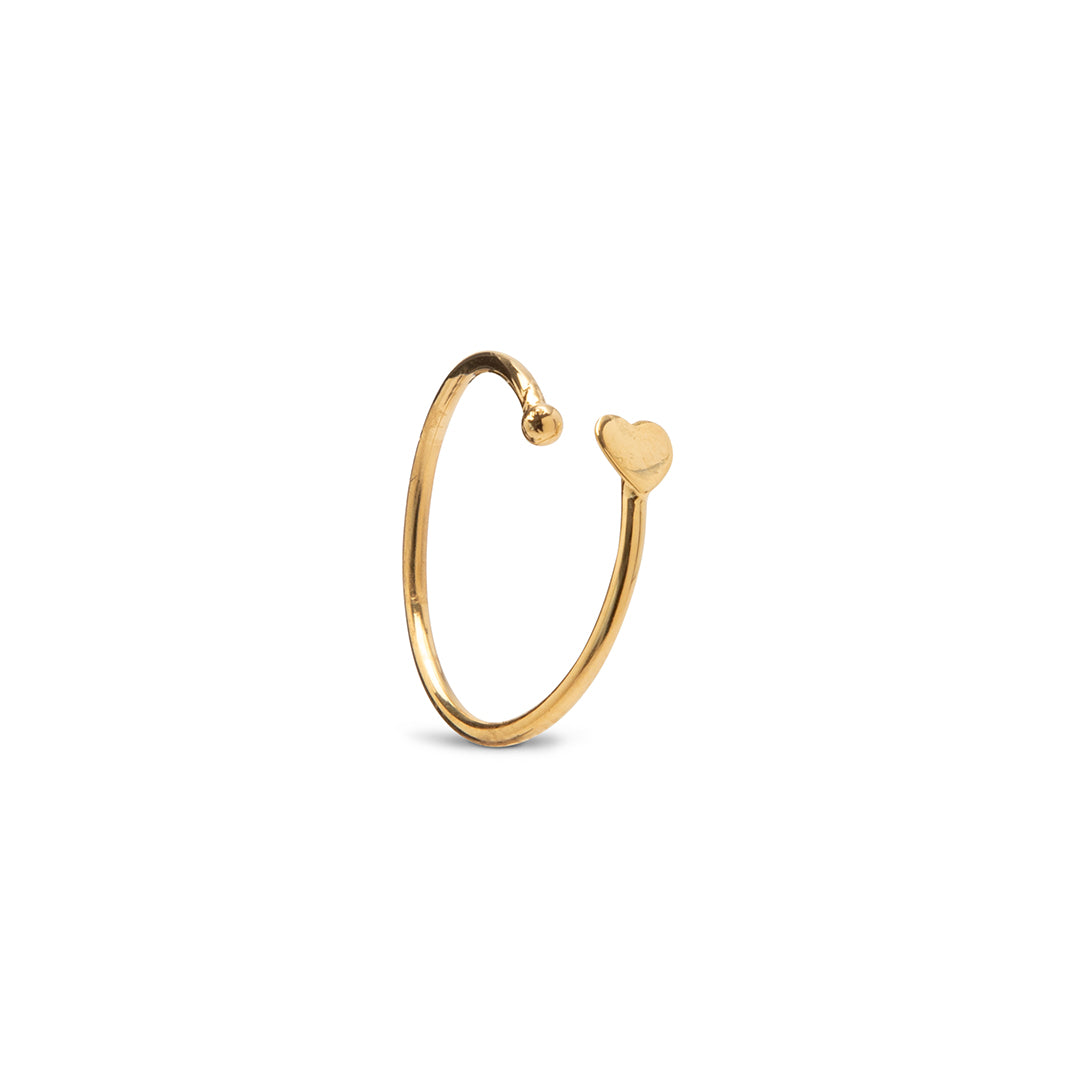 Anillo Ajustable con Corazón – Chapa de Oro