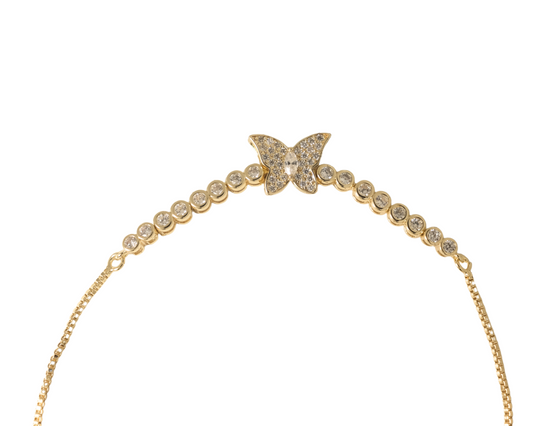 PULSERA DE ZIRCONIAS CON MARIPOSA