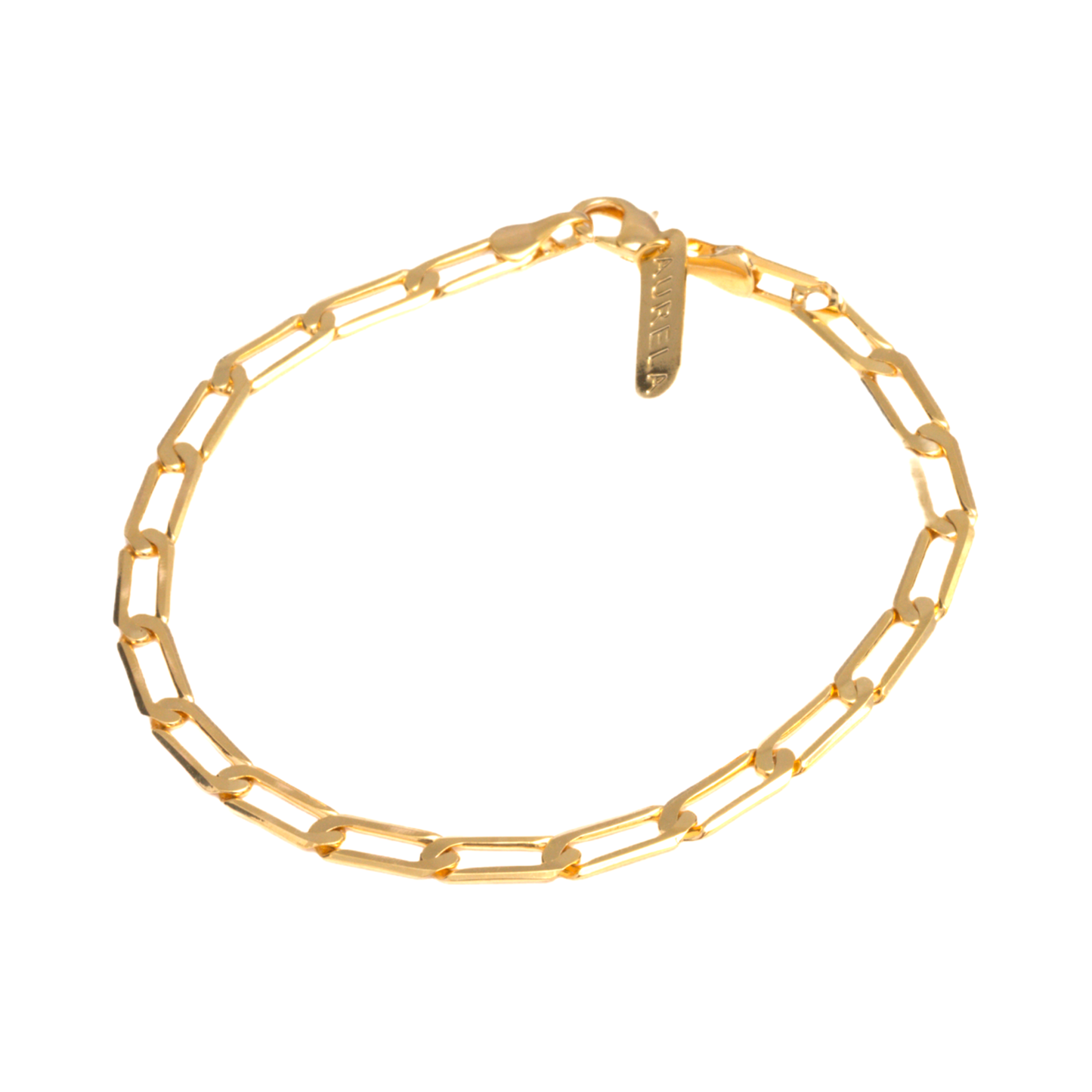 Pulsera Eslabones Cuadrados - Chapa de Oro