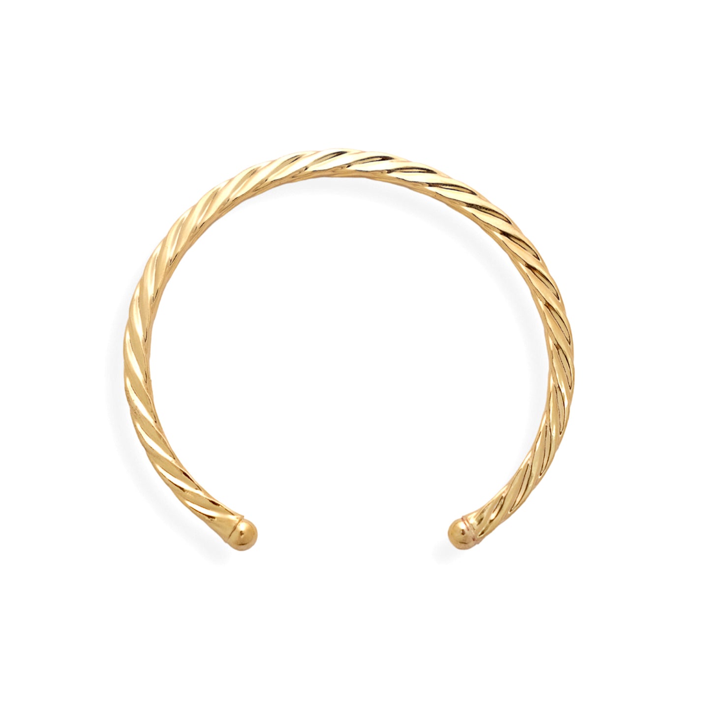 Pulsera Rígida Entrelazada - Chapa de Oro