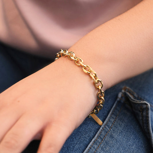 Pulsera Eslabones Chunky - Chapa de Oro