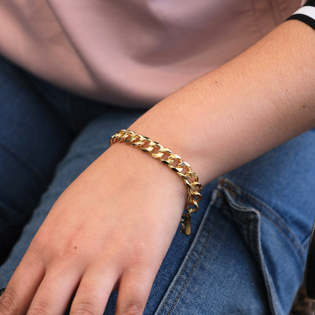 Pulsera Eslabones Chunky - Chapa de Oro