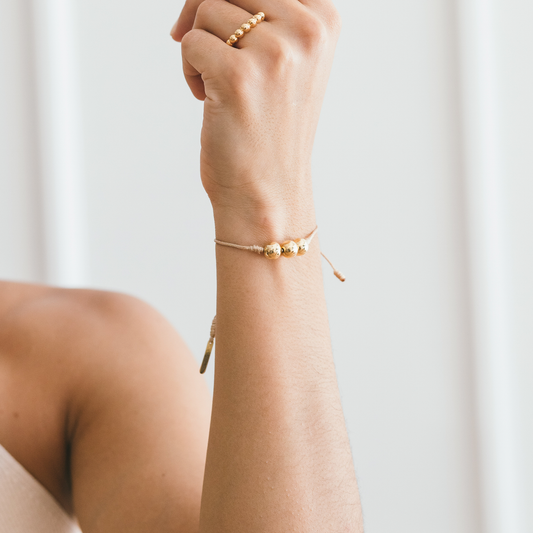 Pulsera con Esferas - Chapa de Oro