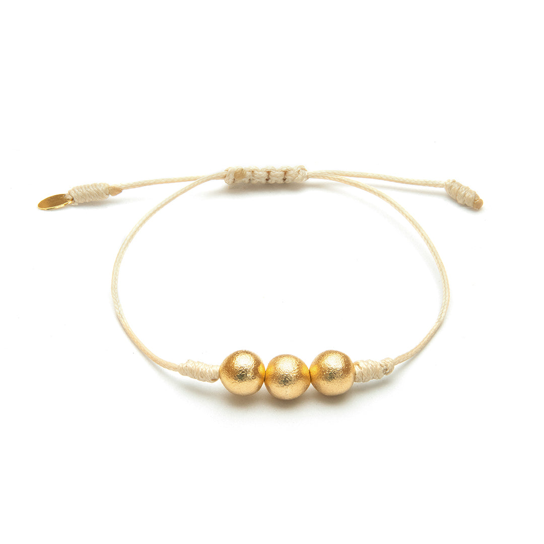 Pulsera con Esferas - Chapa de Oro