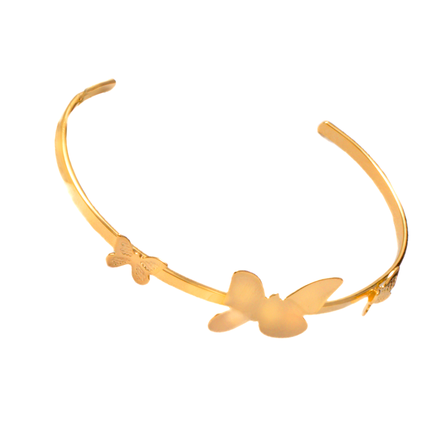 Brazalete Ajustable con Mariposas - Chapa de Oro