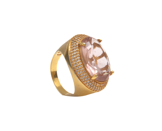 Big Ring With Crystal - Chapa de Oro
