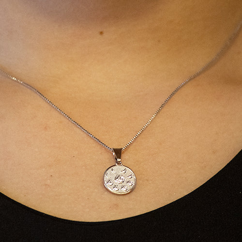 Moon Phase Silver Necklace - Chapa de Rodio