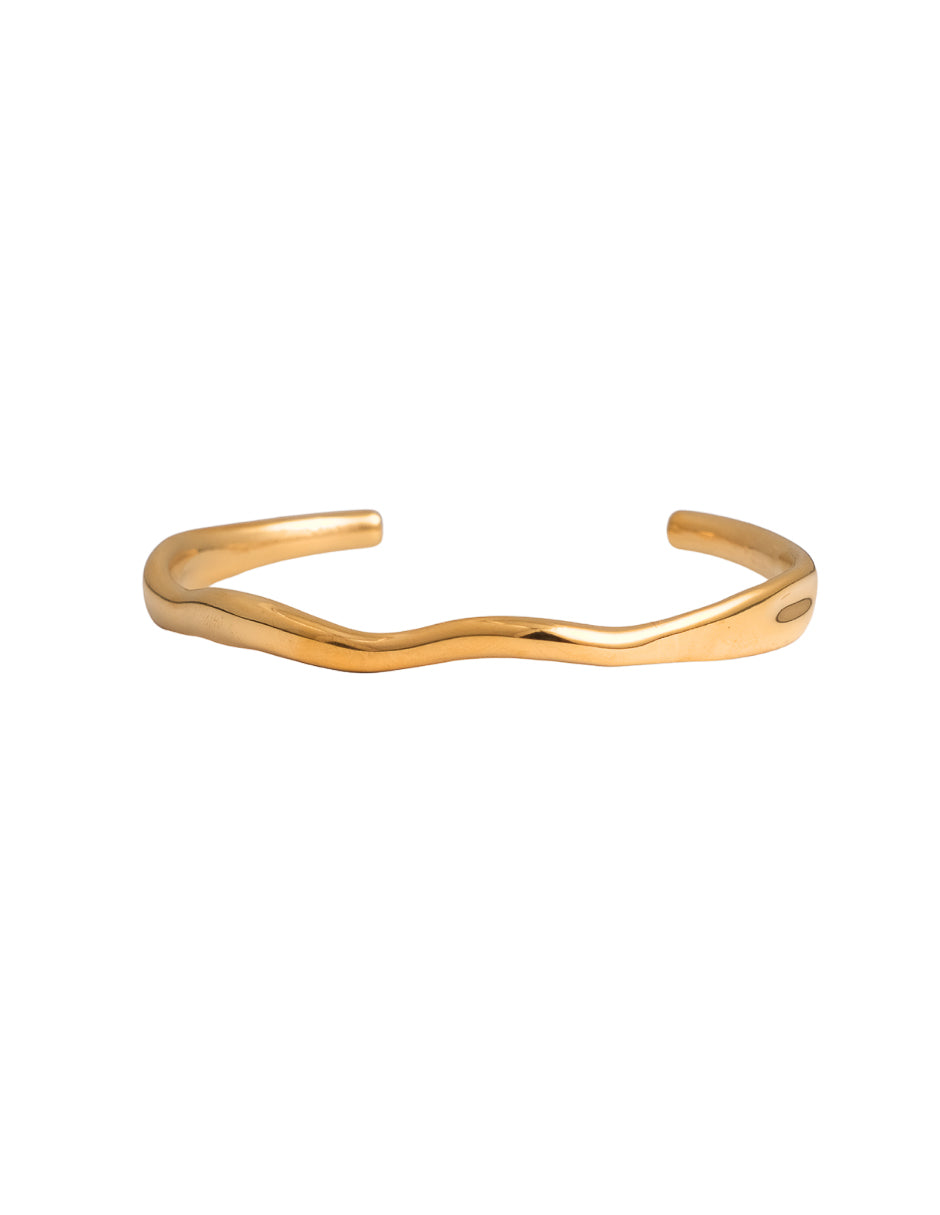 PULSERA RÍGIDA ONDULADA PLATA