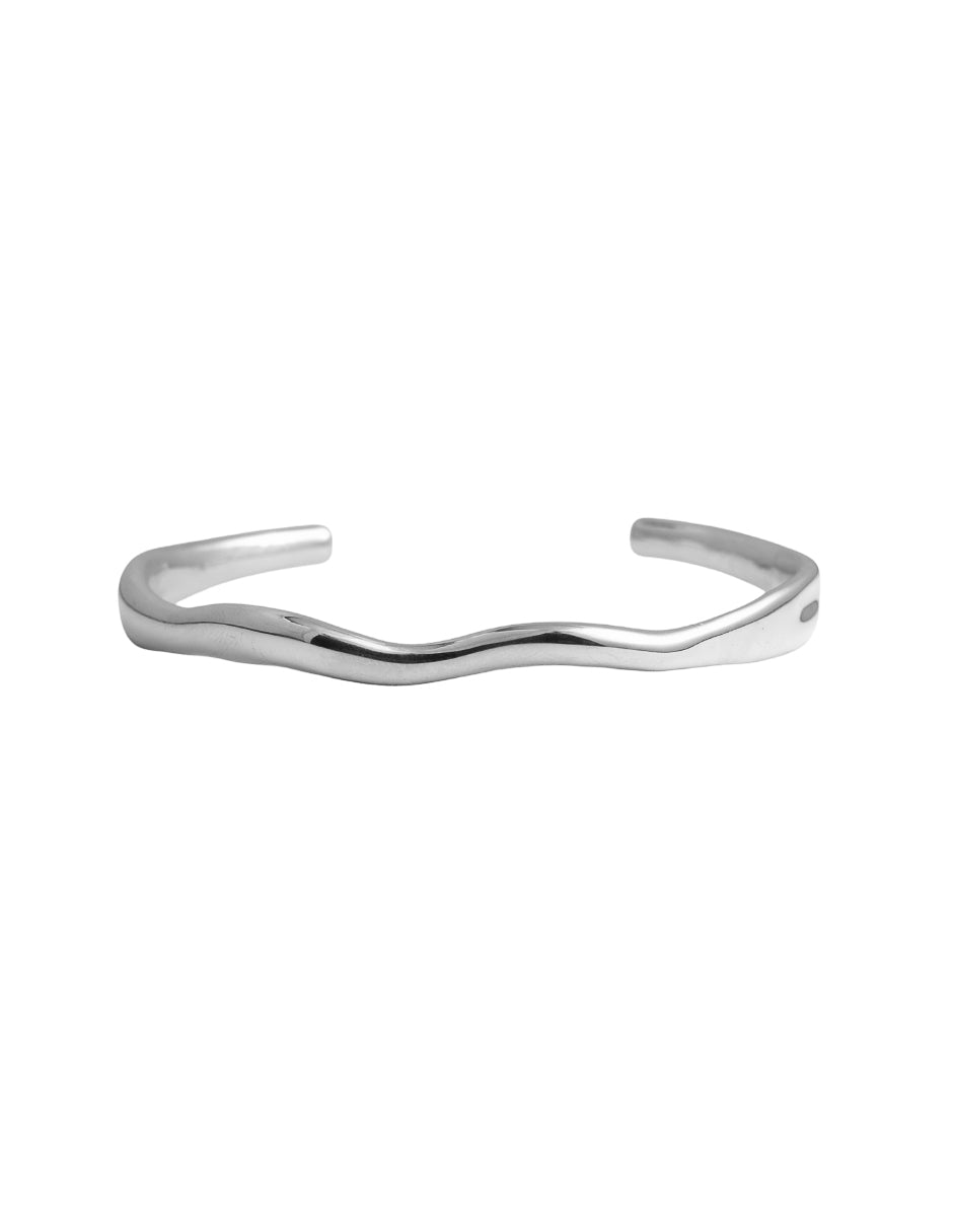 PULSERA RÍGIDA ONDULADA PLATA