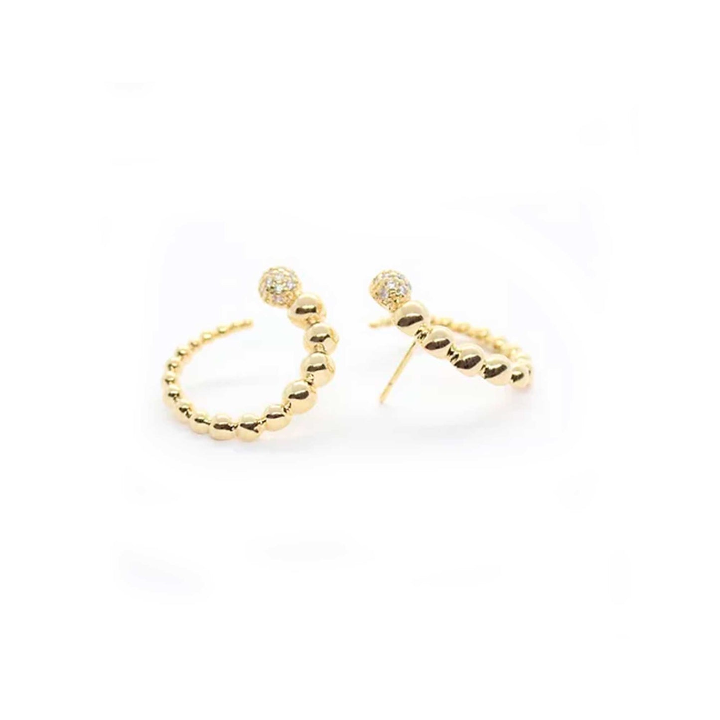 Arete Bolitas Espiral – Chapa de Oro