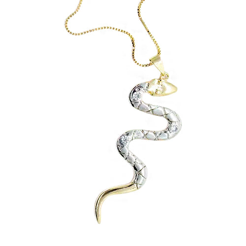 Collar Snake - Chapa de Rodio y Oro