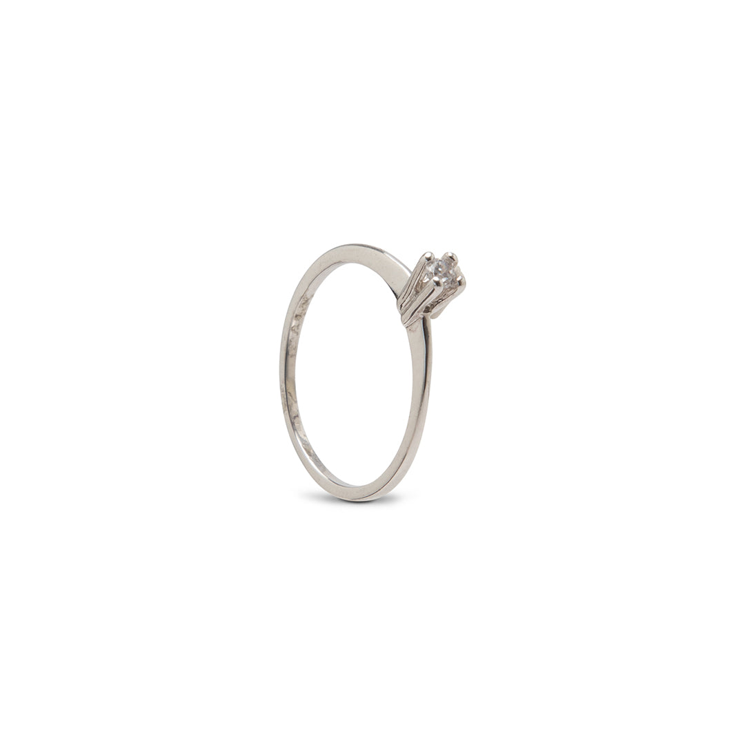 Anillo SIlver con Zirconia - Chapa de Rodio