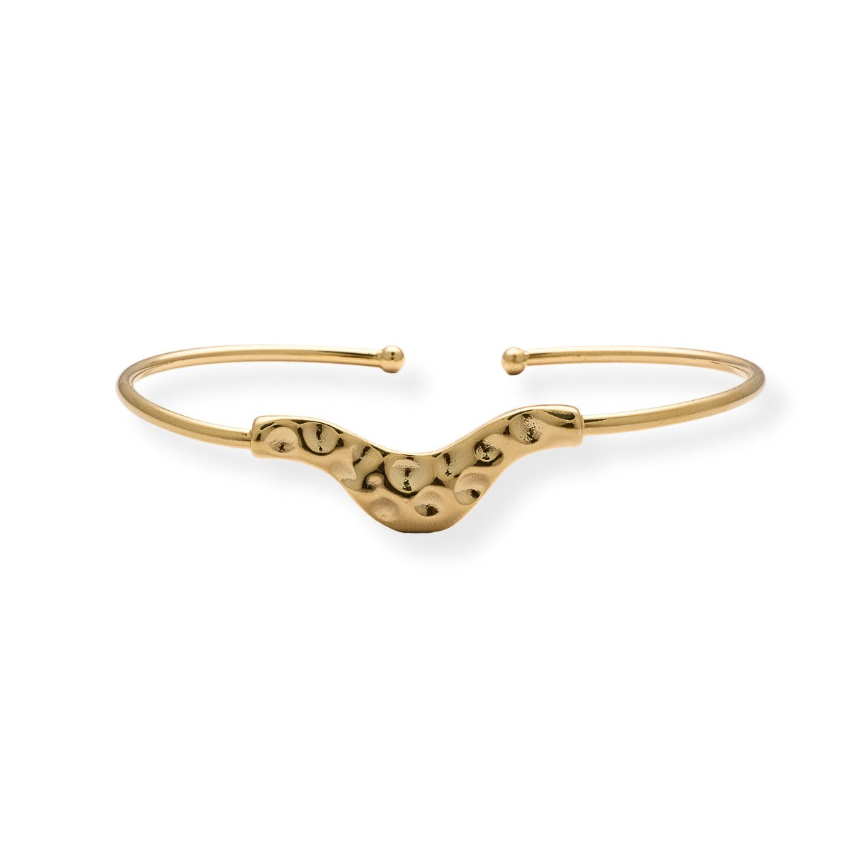 Pulsera Curva Hueca - Chapa de Oro