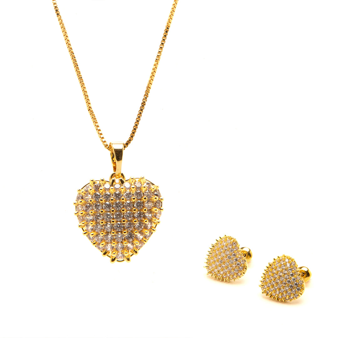 Set Hearts Zirconias – Chapa de Oro